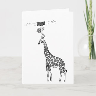 De Remerciements Force et équilibre sur une girafe - Carte