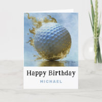 *~* Fumée Blue AP94 Golf Ball Carte d'anniversaire