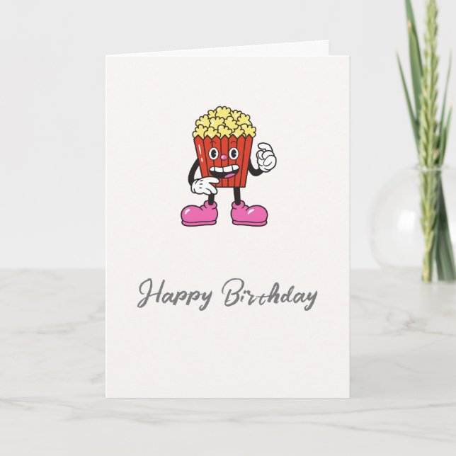 De Remerciements Funny Popcorn Carte d'anniversaire (Devant)