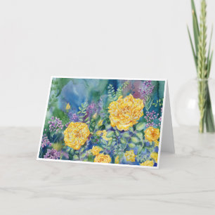 De Remerciements "Harrison Yellow Roses" Blank Carte pour notes