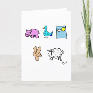 De Remerciements Hippo Bird Day Two Ewe carte d'anniversaire
