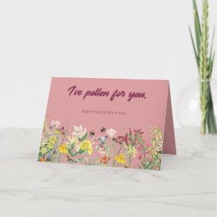 De Remerciements J'ai du pollen pour toi Carte Saint Valentin