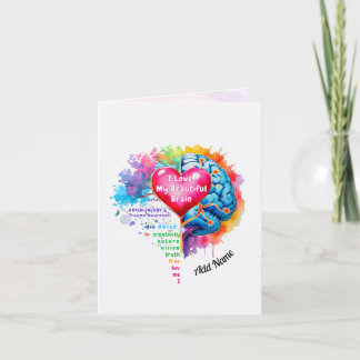De Remerciements J'Aime Mon Beau Cerveau, Vous Comptez Carte Pliée