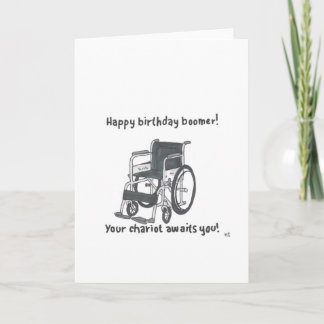 De Remerciements Joyeux Anniversaire Chariot Boomer Carte en fauteu