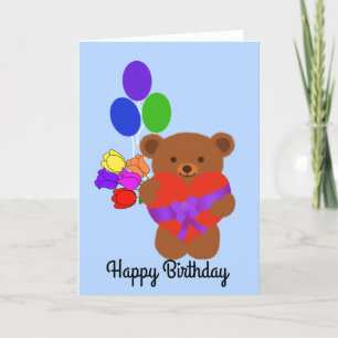 De Remerciements Joyeux Anniversaire mignonne Ours En Teddy Carte #