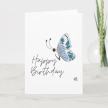 Joyeux papillon d'anniversaire - simple - carte