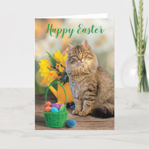 De Remerciements Joyeux Pâques Carte Chat Pâques Panier Pâques
