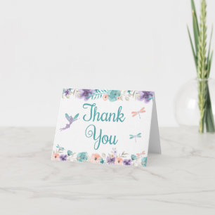 De Remerciements La libellule féerique florale remercient la carte