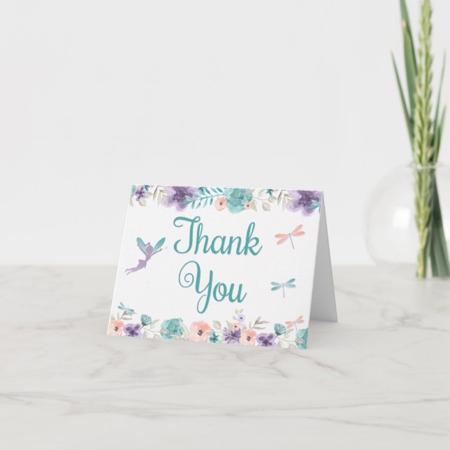 De Remerciements La libellule féerique florale remercient la carte (Devant)