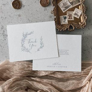 De Remerciements Leaf minimal   Carte bleue