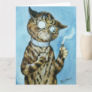 DE REMERCIEMENTS LOUIS WAIN CHAT "BONNE SIR" CARTE D'ANNIVERSAIRE