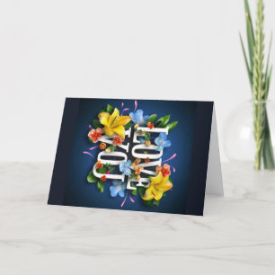 De Remerciements LOVE you card marine Valentine carte fleurs