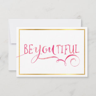 De Remerciements MINI CARTE D'INSPIRATION Be-you-tiful typographie 