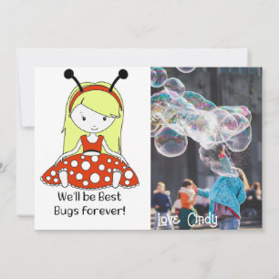 De Remerciements Nom personnalisé du Carte photo Ladybug
