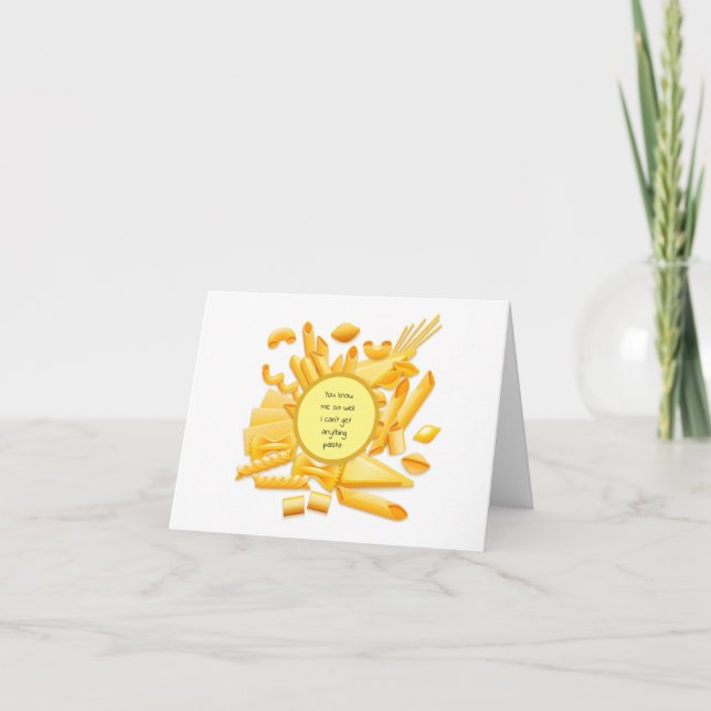 De Remerciements Obtenir les pâtes - carte blanche (Devant)