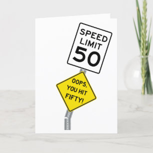 De Remerciements Oops You Hit 50 drôle 50e anniversaire carte