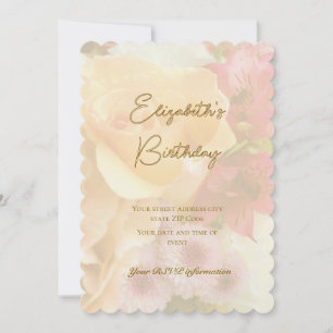 De Remerciements Pale Rose jaune carte d'invitation