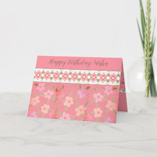 De Remerciements Pastel Rose Et Peach Bonne Carte Anniversaire