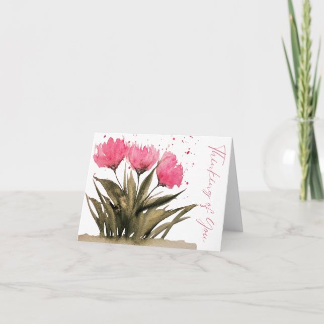 De Remerciements Penser à votre carte - Blanc à l'intérieur (Devant)