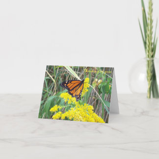 De Remerciements Penser à votre carte - fleurs avec papillon