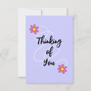 De Remerciements Périwinkle violet et fleurs penser à votre carte