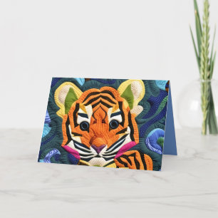 De Remerciements Petit Tiger Cub Quilet Comme Design Carte d'Annive