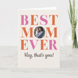 De Remerciements Pink Orange Meilleure Maman Jamais Photo Carte Fêt