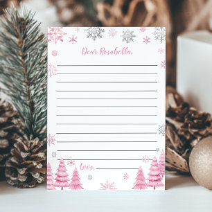 De Remerciements Pink Snowflake hiver Anniversaire heure Carte Caps