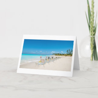 De Remerciements Queues sur une plage avec carte blanche pliée à vi