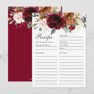 De Remerciements Recette Florale Burgundy Orange Blush Pour Carte M