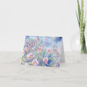 De Remerciements Rose des Prairies sauvages Carte pour notes blanc