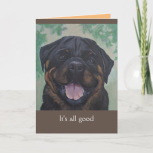 De Remerciements Rottweiler "Tout va bien" dans une carte vierge