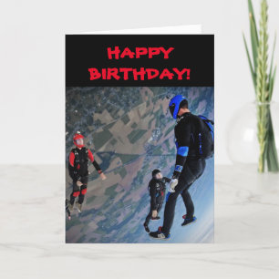 DE REMERCIEMENTS SKY DIVERS CARTE D'ANNIVERSAIRE