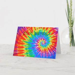 De Remerciements Spiral Rainbow Tie Dye Bonne carte d'anniversaire