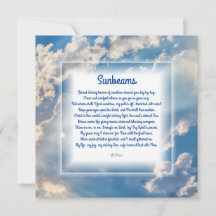 "Sunbeams" Carte Christian Poem Note