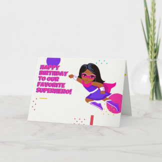 De Remerciements Superhero Joyeux Anniversaire, 5"x7", Carte pliée