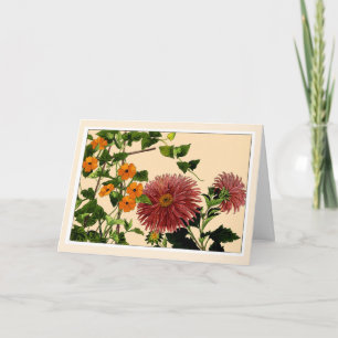 De Remerciements Thumbergia & Aster, carte d'art botanique