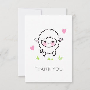 De Remerciements Toutes les occasions Petit agneau Carte pour notes
