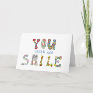 De Remerciements Tu m'aides à sourire quand je veux pleurer carte
