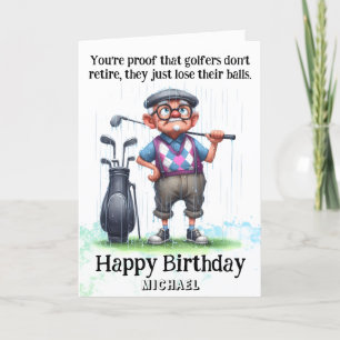 De Remerciements *~* Vieux AP94 Hilarious Man Golf Carte Anniversai