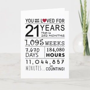 De Remerciements Vous Avez Été Aimé 21ème Carte Anniversaire
