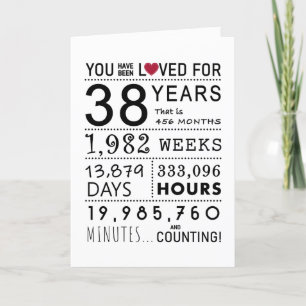 De Remerciements Vous Avez Été Aimé 38ème Carte Anniversaire