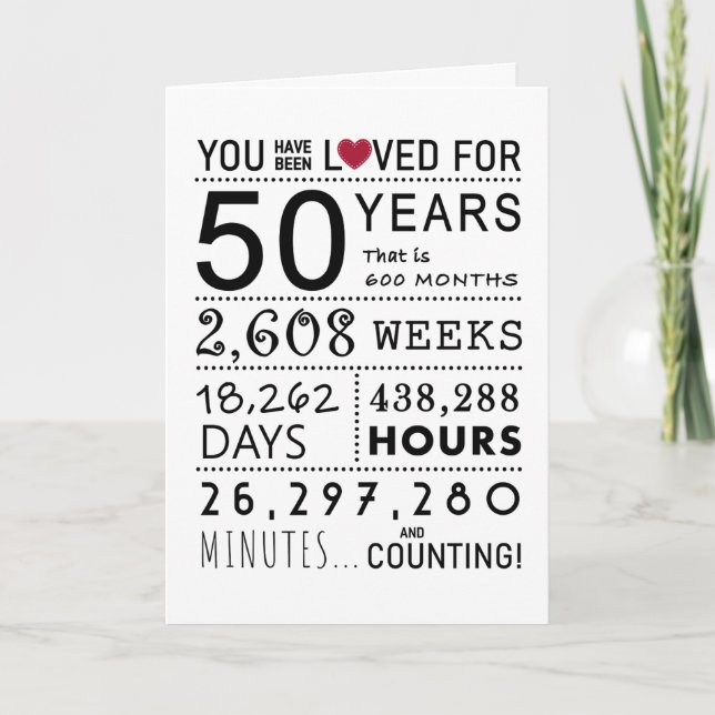 De Remerciements Vous Avez Été Aimé 50e Carte Anniversaire (Devant)