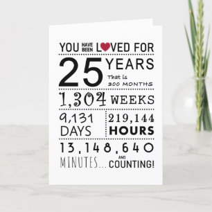 De Remerciements Vous Avez Été Aimé Carte Anniversaire 25ème