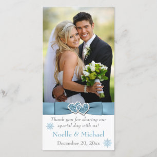 De Remerciements Winter Wonderland Rejoint Coeurs Mariage Carte pho