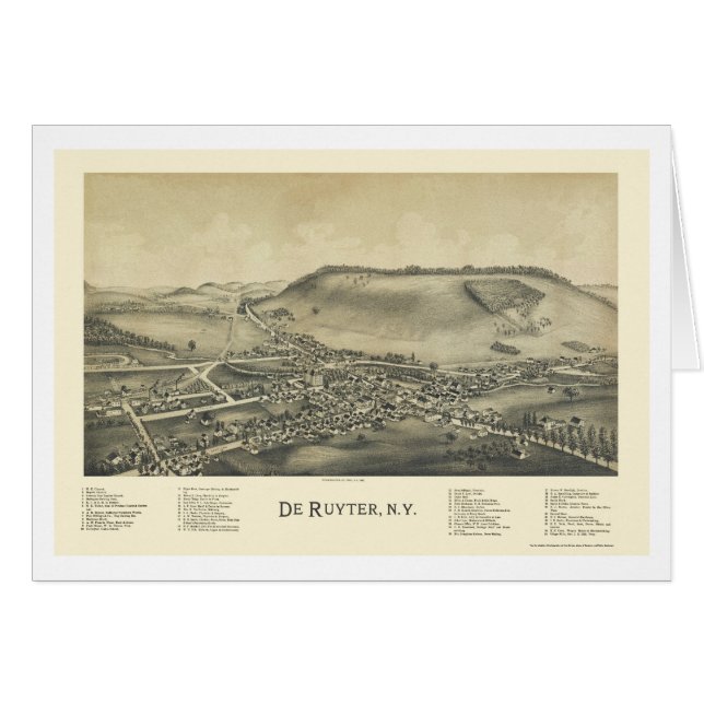 De Ruyter, carte panoramique de NY - 1892 (Devant horizontal)
