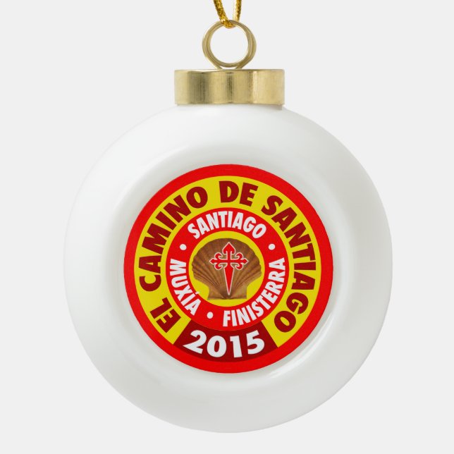 De Santiago 2015 EL-Camino Keramik Kugel-Ornament (Vorderseite)