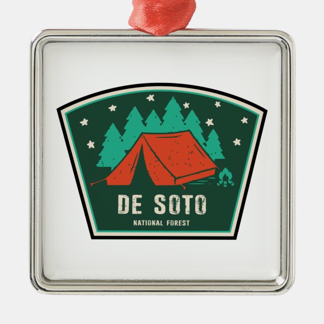 De Soto National Forest Camping Ornament Aus Metall (Vorne)