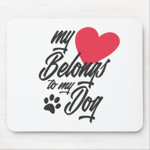 De Souris Mon cœur appartient à mon chien Valentin   Tapis d