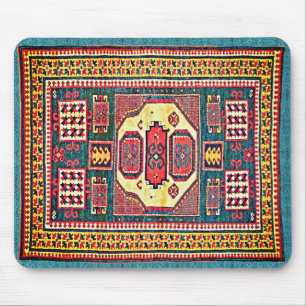 De Souris Turquoise et Rose Rouge Kazak Oriental Tapis Desig